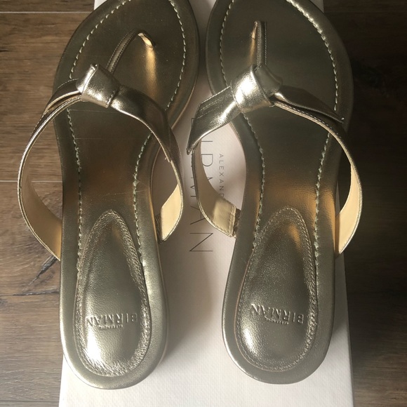 ALEXANDRE BIRMAN-AUTHENTIC NWTGold Leather Sandals - Picture 12 of 12